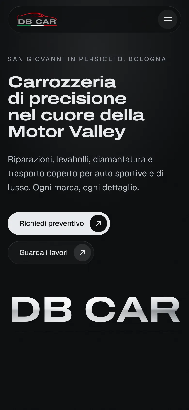 DB Car website on a phone