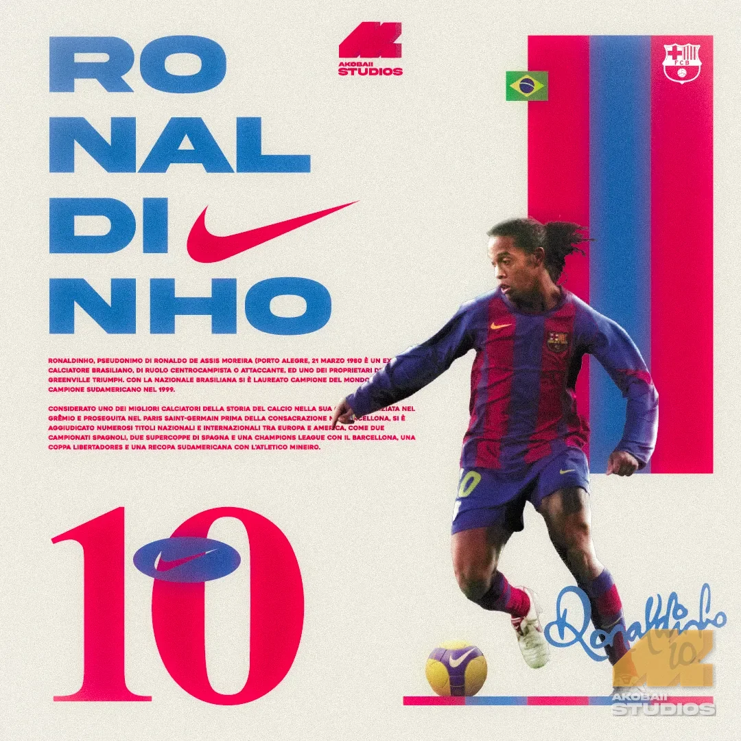 Football poster with large stacked lettering and a number 10
